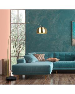 Brass arc floor lamp modern, Myrthe, with switch