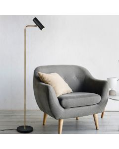 Brass floor lamp modern, Kaso, with switch