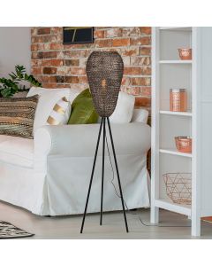 Brass floor lamp rustic, Mohcine, with switch