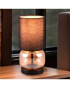 Black table lamp retro, Vita, with switch