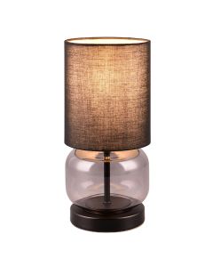 Black table lamp retro, Vita, with switch