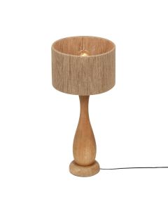 Rustic table lamp wood, Mucahit, with switch