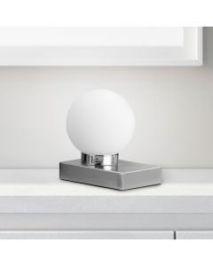 Nickel table lamp modern, Jullian, with switch