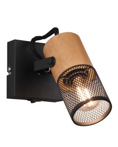 Black wall spotlight vintage, Jessica, with switch