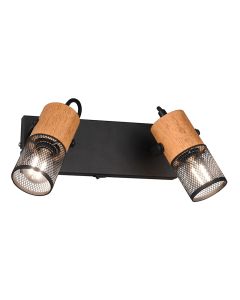 Black wall spotlight vintage, Jessica, with switch