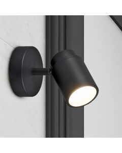 Black bathroom ceiling spotlight modern, Nelis, IP44