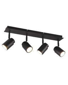 Black bathroom ceiling spotlight modern, Nelis, IP44