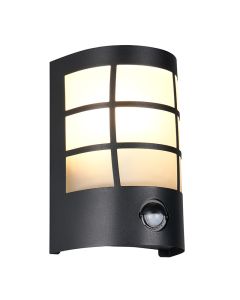 Black outdoor wall light with motion sensor modern, Ratna