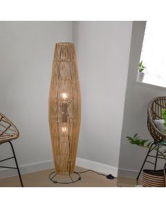 Paper floor lamp brown, Fleurtje, with switch