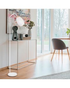 White floor lamp modern, Delana, with switch