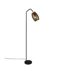 Black floor lamp modern, Delana, with switch