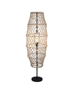 Brown floor lamp rustic, Liduina, with switch