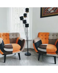Black floor lamp modern, Koge, with switch