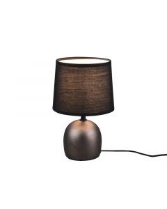 Ceramic table lamp nickel, Myrna, with switch