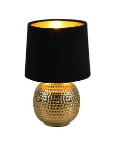 Ceramic table lamp gold, Jorre, with switch