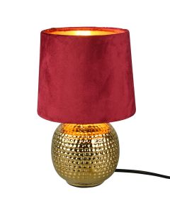 Ceramic table lamp gold, Jorre, with switch