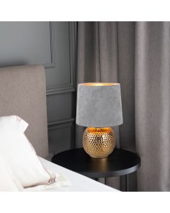 Ceramic table lamp gold, Jorre, with switch