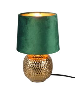Ceramic table lamp gold, Jorre, with switch