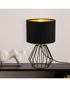 Black table lamp modern, Kjell, with switch