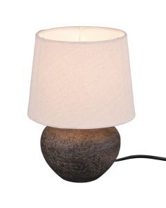 Ceramic table lamp brown, Ulo, with switch