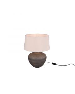 Ceramic table lamp brown, Ulo, with switch