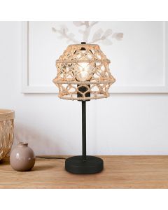 Brown table lamp rustic, Liduina, with switch