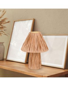 Paper table lamp brown, Nurten, with switch