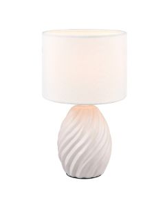 White table lamp retro, Roeland, with switch