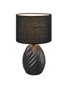 Black table lamp retro, Roeland, with switch