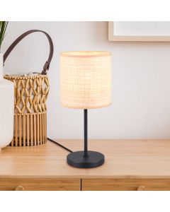 Cream table lamp rustic, Peder, with switch