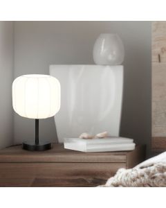 White table lamp modern, Metehan, with switch
