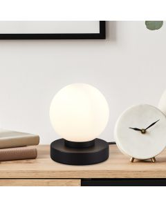 Black table lamp metal, Serdal, with switch