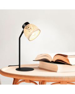 Rattan table lamp brown, Laut, with switch