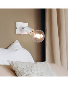 White wall spotlight modern, Odin, with switch