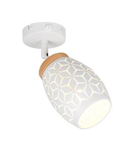 White wall spotlight modern, Delana, with switch
