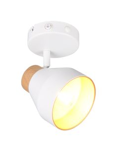 White wall spotlight modern, Riette, with switch