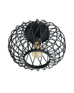 Industrial flush ceiling light black, Asli