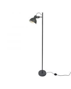 Industrial floor lamp black, Belga, with switch