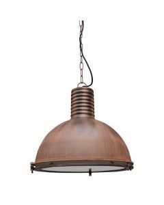 Industrial dining table hanging lamp rust coloured, Descon