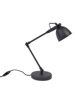 Industrial table lamp black, Ferdy, with switch