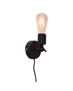 Industrial wall light black, Bolb, with switch
