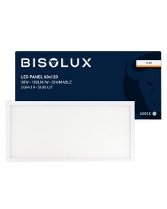 Bisolux 1200x600 LED Panel - 60W - 6000K - Dimmable - UGR<19 - Side-Lit