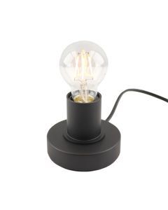 Modern table lamp without shade black, Rika, with switch
