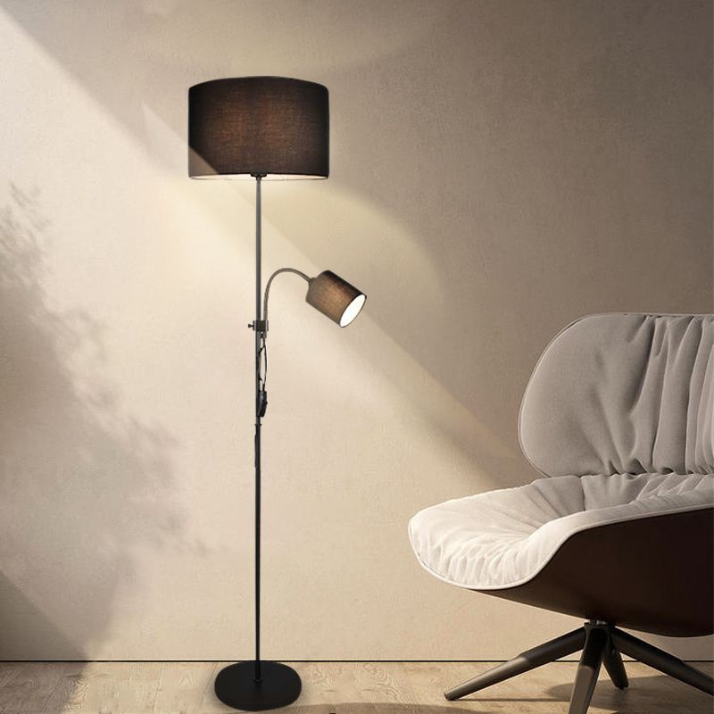 Black reading floor lamp modern, Edina, with switch | Lampgiant