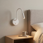 Modern bedside lamp white, Fiona, with switch
