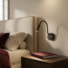 Modern bedside lamp black, Fiona, with switch