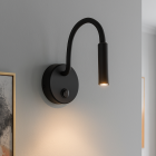 Modern bedside lamp black, Fiona, with switch