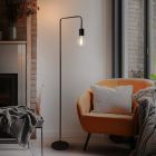 Modern floor lamp black, Carlos, with switch