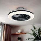 Modern ceiling fan black, Hale, 40W, 3000K LED, with remote control