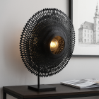 Rattan table lamp black, Cordoba, with switch